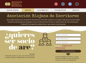 diseño web para escritores. pagina web de ARE